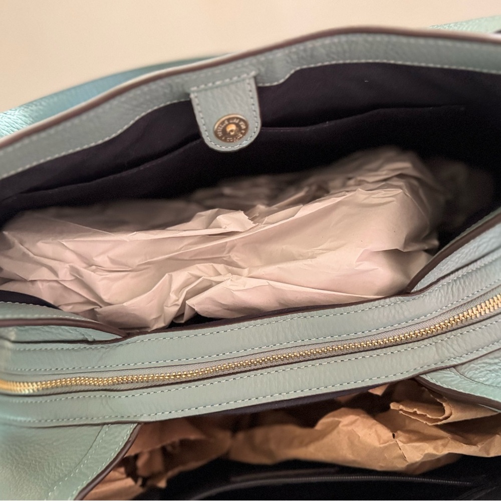 Coach Kristy Shoulder Bag Blue Textured Pebble Leather $478 - Picture 13 of 15